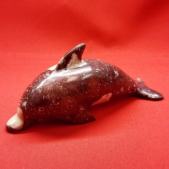 Vintage Carved Marble Stone Dolphin Figurine Paperweight Home Decor - Picture 11 of 14